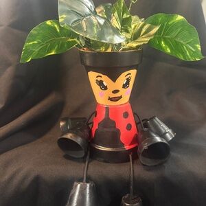 Lady bug flower pot